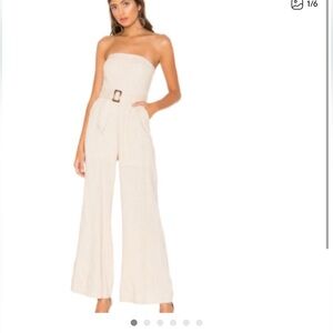 Superdown Natural Strapless Jumpsuit
